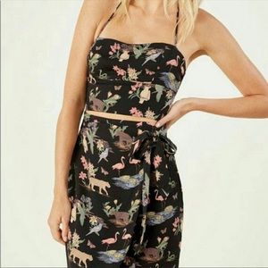 Reformation Size 4 Brasília Black Animal Jungle Print Salento Mini Dress